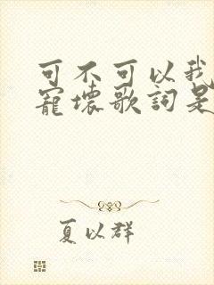 可不可以我把你宠坏歌词是哪首歌