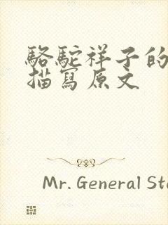 骆驼祥子的外貌描写原文