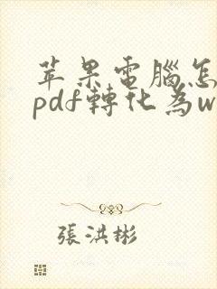 苹果电脑怎么将pdf转化为word