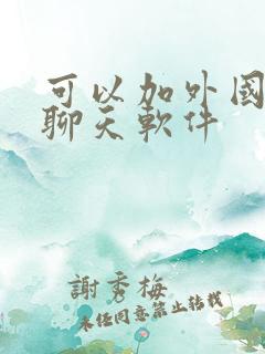 可以加外国人的聊天软件