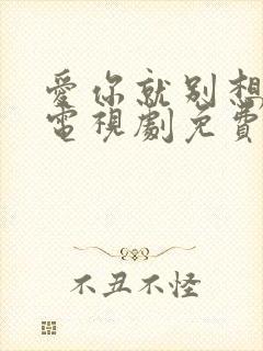 爱你就别想太多电视剧免费观看全集