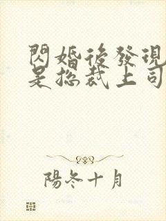 闪婚后发现老公是总裁上司