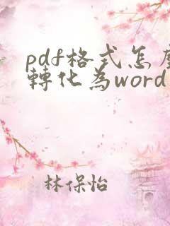 pdf格式怎么转化为word文档