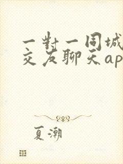 一对一同城可约交友聊天app