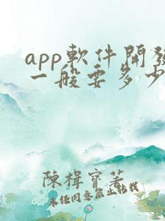 app软件开发一般要多少钱