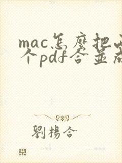 mac怎么把两个pdf合并成一个文件