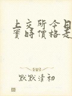上交所今日黄金实时价格走势图