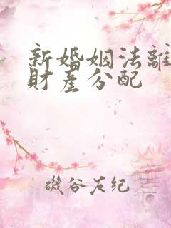 新婚姻法离婚后财产分配