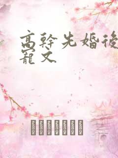 高干先婚后爱甜宠文