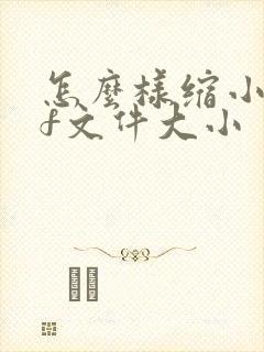 怎么样缩小pdf文件大小