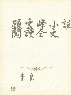 顾云峰小说免费阅读全文