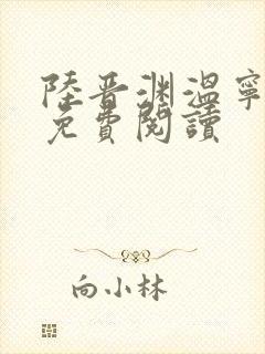 陆晋渊温宁小说免费阅读