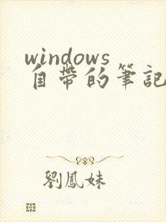 windows自带的笔记软件