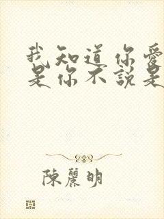 我知道你爱我可是你不说是什么歌