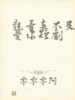 观看来不及说我爱你短剧