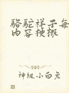 骆驼祥子每一篇内容梗概