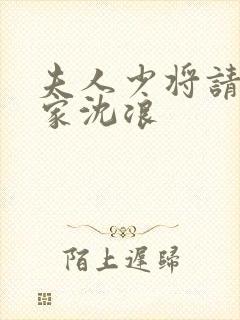 夫人少将请您回家沈浪