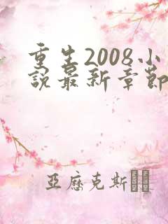 重生2008小说最新章节免费阅读全文