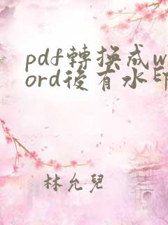 pdf转换成word后有水印怎么去除