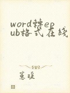 word转epub格式在线