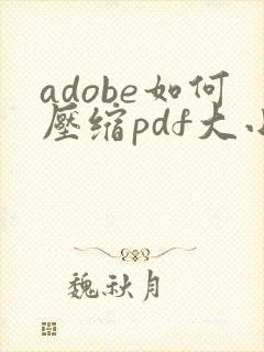 adobe如何压缩pdf大小
