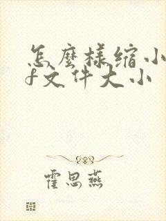 怎么样缩小pdf文件大小