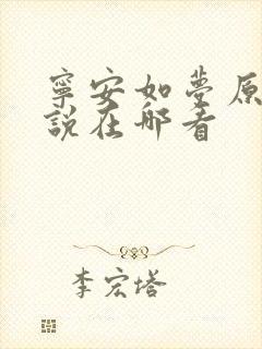 宁安如梦原著小说在哪看