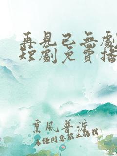 再见已无剧中人短剧免费播放