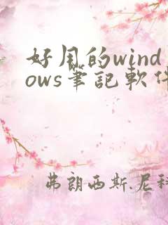 好用的windows笔记软件