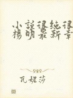 小说很纯很暧昧杨明最新章节列表免费