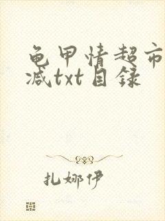 龟甲情超市无删减txt目录