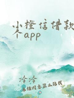 小橙信借款是哪个app