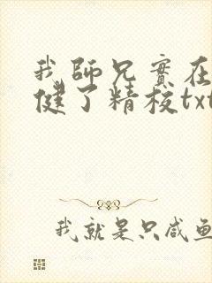 我师兄实在太稳健了精校txt