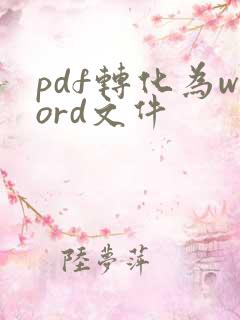 pdf转化为word文件