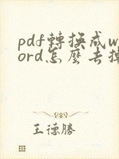 pdf转换成word怎么去掉水印