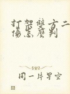 打架双方二级轻伤怎么判