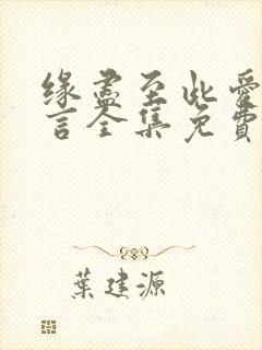 缘尽至此爱不再言全集免费