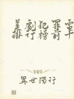 美剧犯罪电视剧排行榜前十名