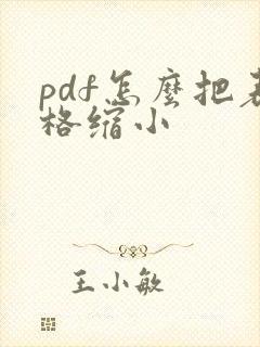 pdf怎么把表格缩小