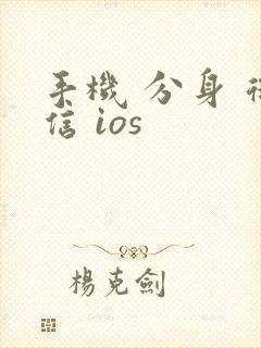 手机 分身 微信 ios