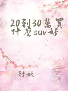 20到30万买什么suv好