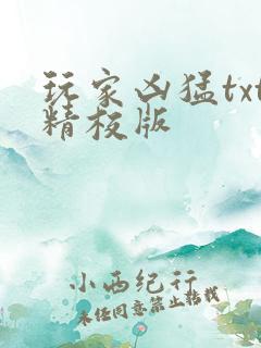 玩家凶猛txt精校版