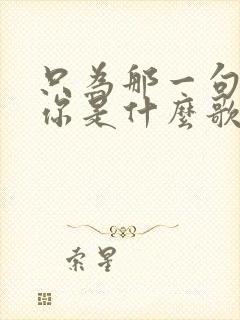 只为那一句我爱你是什么歌的歌词