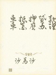 车抵押贷款不押车怎么办理