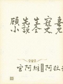 顾先生宠妻有度小说全文免费阅读