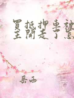 买抵押车被原车主开走了怎么办