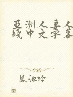 亚洲人妻人妻在线中文字幕