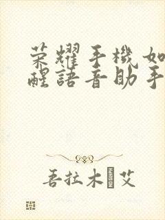 荣耀手机如何唤醒语音助手