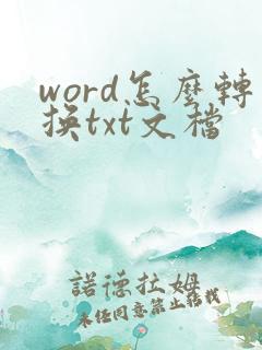 word怎么转换txt文档