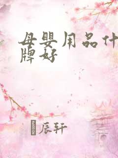 母婴用品什么品牌好